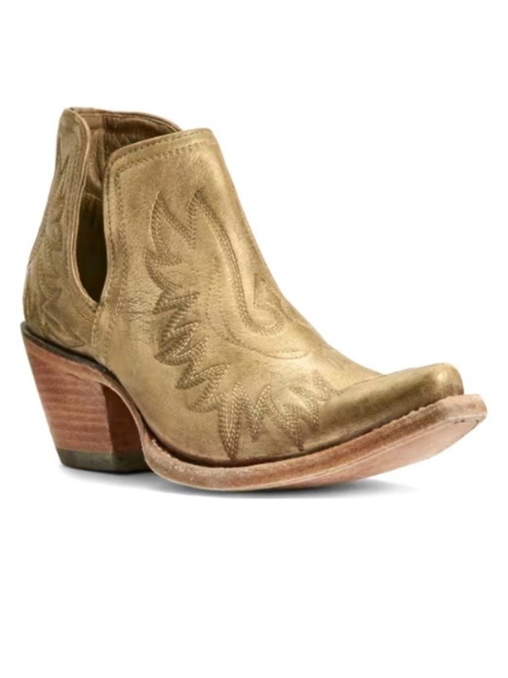 Ariat Y2K Dixon Distressed Gold Western Boots Size 7 Handcrafted Coastal Cowgirl - Picture 3 of 16